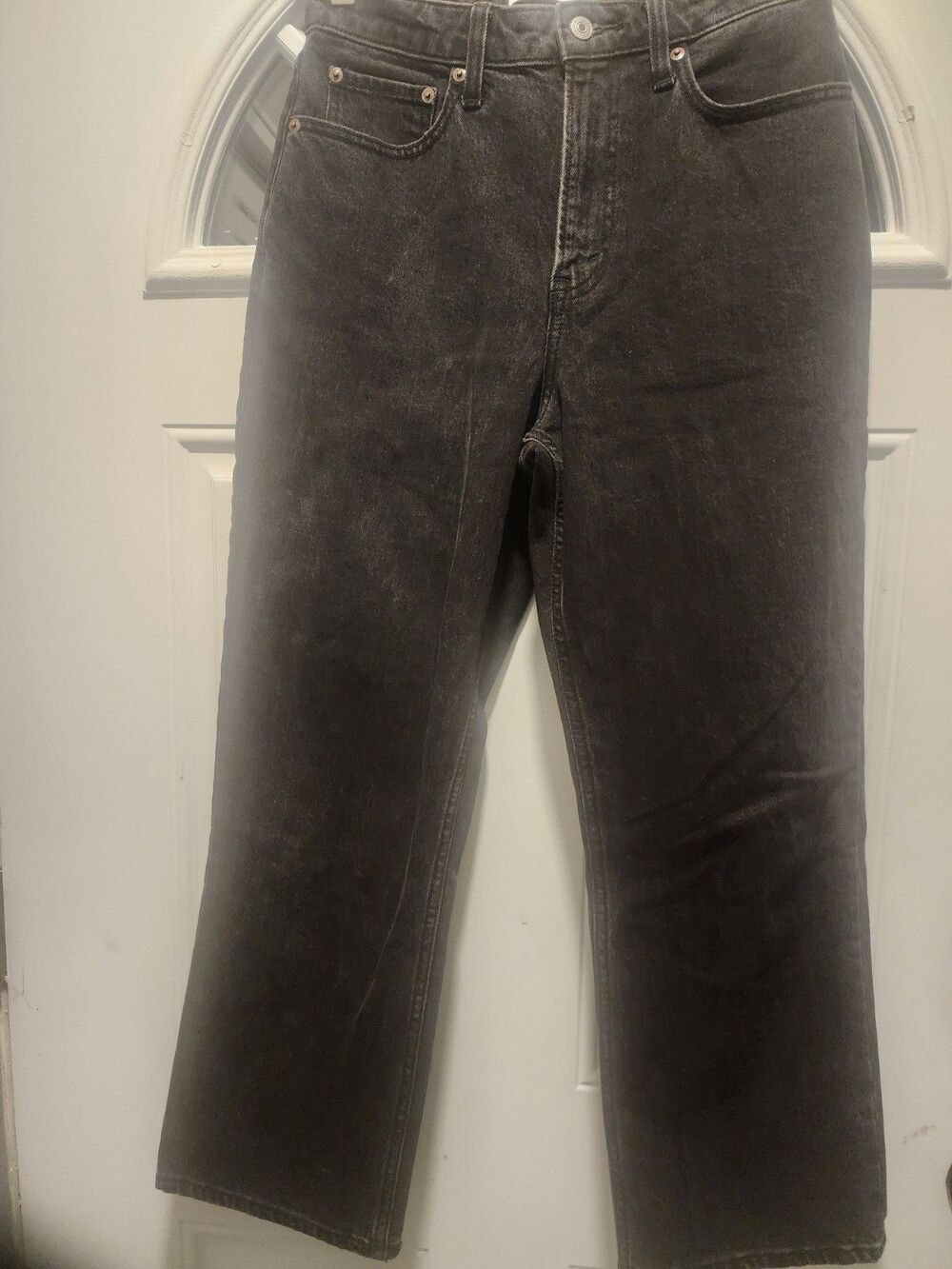 Abercrombie & Fitch 90s Vintage Straight High Rise Blk/gry Denim Size 27/4s